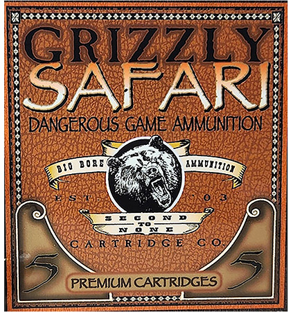 [815152012135] Grizzly Ammo GC45RG5   450Rigby 500gr Solid Brass 5 Per Box/10 Case