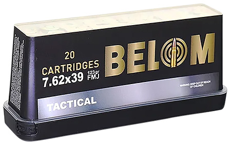 [8606110608093] BELOM Ammo  Tactical  7.62x39mm 123gr Full Metal Jacket 20 Per Box/24 Case
