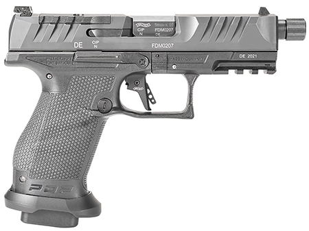 [723364216176] Walther Arms 2844176 PDP Pro SD Compact Frame 9mm Luger 18+1 4.60" Black Threaded Barrel, Black Optic Ready/Serrated Steel Slide, Black Polymer Frame w/Picatinny Rail, Medium Backstrap Grip