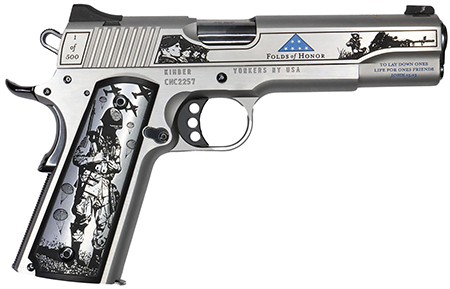 [199284805422] Cnc Firearms CNCFOLDSHONOR Folds Of Honor  Limited Edition 45 ACP 7+1 5" Match Grade Barrel, Engraved/Serrated Stainless Steel Slide, Stainless Steel Frame w/Beavertail, Scenic Aluminum Grip