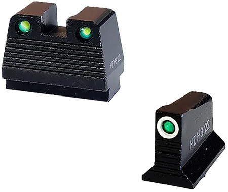 [613485590326] HiViz GMNG21-2 Co-Witness Tritium Night Sight Set Green Fits Glock MOS Models 9mm/40 S&W/357 Sig