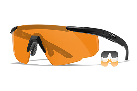 [712316003131] Wiley X 308 Saber Advanced  Smoke Gray/Clear/Light Rust Lens Polycarbonate Matte Black Frame