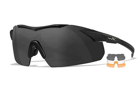 [712316007467] Wiley X 3552 Vapor  Comm Temples Smoke Gray/Clear/Light Rust Lens Polycarbonate Matte Black Frame