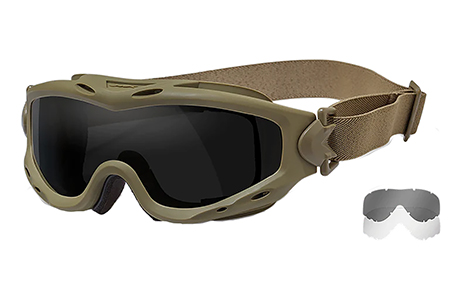 [712316060462] Wiley X SP29T Spear Goggles Smoke Gray Lens Polycarbonate Tan Frame