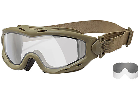 [712316063098] Wiley X SP30DLT Spear Apel Goggles Clear Lens Tan Frame