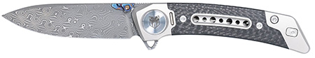 [753389272840] CobraTec Knives CTEMPDAMDNS Emperor  3" Folding Drop Point Plain Damascus VG-10 SS Blade, 4.25" Carbon Fiber/SS Titanium Handle