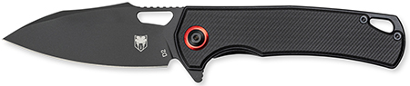 [753389273526] CobraTec Knives CTWOLVERINEG10 Wolverine  3.13" Folding Drop Point Plain Black Stonewashed D2 Steel Blade, 4.25" Black Textured G10 Scales Handle