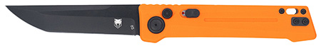 [753389272901] CobraTec Knives CTIFRORG Inferno  3.50" OTF Tanto Plain Black TiCN D2 Steel Blade, 4.75" Blaze Orange Textured Handle