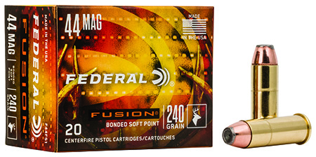 [029465098391] Federal F44SF1 Fusion Handgun 44RemMag 240gr Fusion Soft Point 20 Per Box/10 Case