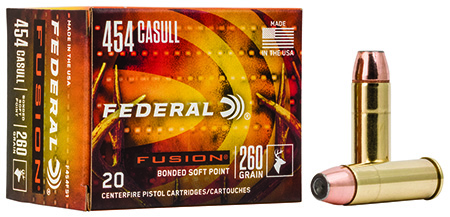 [029465098407] Federal F454FS1 Fusion Handgun 454Casull 260gr Fusion Soft Point 20 Per Box/10 Case