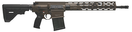[642230271098] HK 81001205 MR762 A4 7.62x51mm 20+1 16.50" Black Threaded Barrel, Patriot Brown Picatinny Rail Receiver, M-LOK Handguard, 6 Position Black Synthetic Stock, Black Finger Grooved Grip, Ambidextrous
