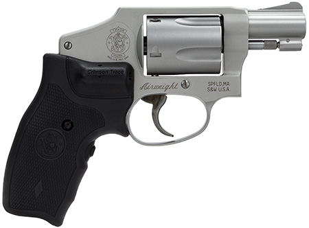 [022188638110] Smith  &  Wesson 163811 Model 642 Airweight 38 Special + P 5 Shot 1.88" Stainless Steel Barrel/Cylinder, Matte Silver Aluminum Alloy J-Frame, Includes Crimson Trace LG-305 Lasergrip