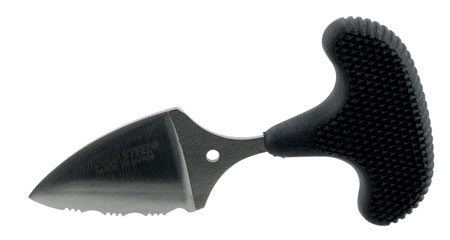 [705442005537] Cold Steel 43NS Mini Pal 1" Fixed Serrated Japanese AUS-8A SS Blade Black Synthetic Rubber Handle