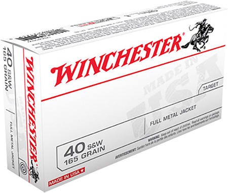 [020892212350] Winchester Ammo USA40SW USA  40S&W 165gr Full Metal Jacket Flat Nose 50 Per Box/10 Case