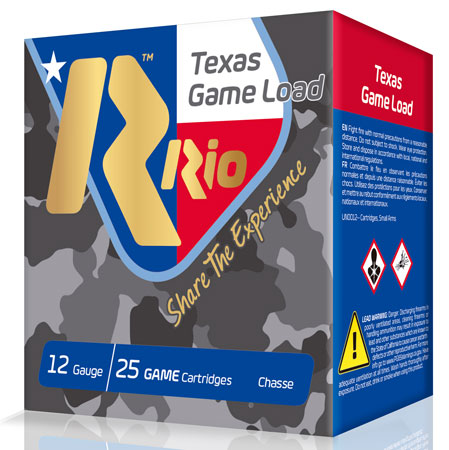 [8435101635646] RIO AMMUNITION TG3675TX Top Game Texas Game Load Standard Velocity 12 Gauge 2.75" 1-1/4 oz 7.5 Shot 25 Bx/ 10 Cs