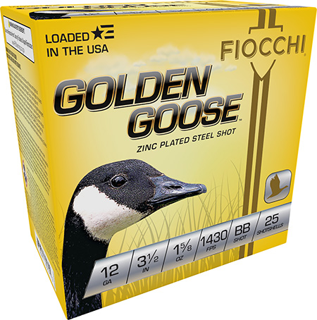 [762344705729] Fiocchi 1235GGBB Golden Goose  12Gauge 3.50" 1 5/8oz BBShot 25 Per Box/10 Case
