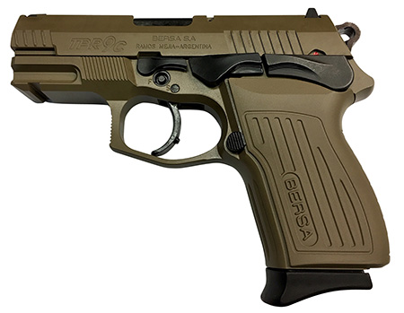 [810083202075] Bersa TPR9CFDE TPRC  Sports South Exclusive 9mm Luger 13+1, 3.50" Black Steel Barrel, Flat Dark Earth Serrated Steel Slide  &  Aluminum Frame w/Picatinny Rail, Ambidextrous