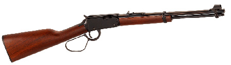[619835004000] Henry H001L Classic Lever Carbine 22 Short Caliber with 12 LR/16 Short Capacity, 16.13" Barrel, Black Metal Finish  &  American Walnut Stock Right Hand