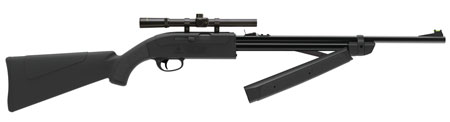 [028478149212] Crosman CLGY1000KT Legacy 1000 Air Rifle Pump 177 Black Rifled Steel Barrel, Black Receiver, Black Fixed All Weather Stock, Crossbolt Safety, Includes 4x15mm Scope