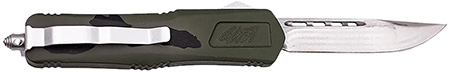 [638457794564] Great Lakes Firearms GLKMDSMTPGRN GLFA  Medium 3.50" OTF Plain Steel Blade, Pursuit Green Camo Aluminum Handle