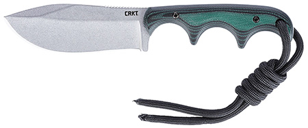 [794023237603] CRKT 2376 Minimalist Nessmuk Fixed Plain Stonewashed D2 Steel Blade, Green Micarta Handle