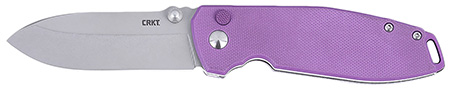 [794023249576] CRKT 2495P SQUID XM 2.95" Folding Plain Stonewashed 14C28N Steel Blade, Purple G10 Handle