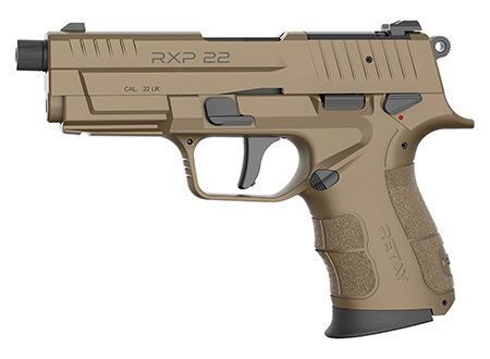 [193212030085] Retay USA RXP22FDE10TH RXP  22 LR 10+1 4" Black Threaded Barrel, Flat Dark Earth Cerakote RMR/RMSc Optic Ready/Serrated Slide, Flat Dark Earth Cerakote Polymer Frame w/Accessory Rail, Textured Grip