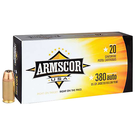 [812285023748] Armscor FAC3803N USA  380ACP 95gr Jacketed Hollow Point 20 Per Box/25 Case