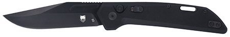 [753389272291] CobraTec Knives CTNAJBLK Naja  3.50" Folding Plain Black Powder Coated D2 Steel Blade, 4.75" Black G10 Scales Handle