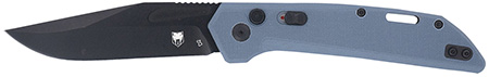 [753389272314] CobraTec Knives CTNAJSLGRY Naja  3.50" Folding Plain Black Powder Coated D2 Steel Blade, 4.75" Slate Gray G10 Scales Handle
