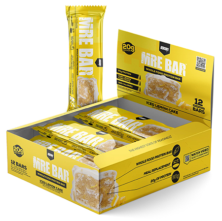 [810044578614] Redcon1 RC1MREBILC12 MRE Protein Bar Iced Lemon Cake 12 Pack