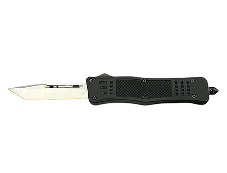 [766646411388] Steel River Knives MT618BULT MT618 Ultralight 3.25" OTF Tanto Plain Polished D2 Steel Blade, 4.25" Black Aluminum Handle