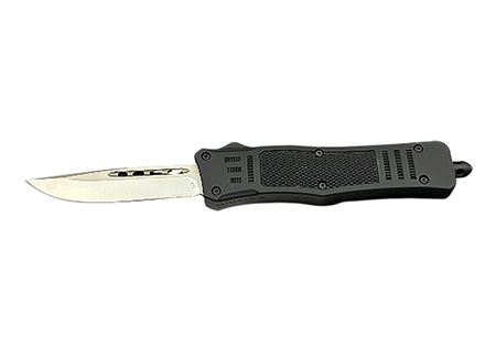 [766646411395] Steel River Knives MT618BULDP MT618 Ultralight 3.25" OTF Drop Point Plain Polished D2 Steel Blade, 4.25" Black Aluminum Handle