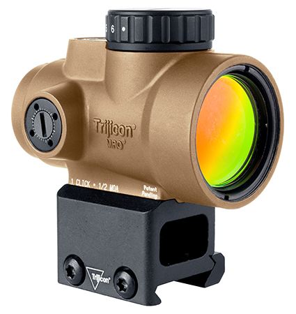 [719307622692] Trijicon 2200349 MRO SD  Coyote Tan 1x25mm 2 MOA Green Dot Reticle Lower 1/3 Co-Witness Mount