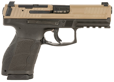 [642230270978] HK 81001194 VP9A1 K Compact 9mm Luger 15+1 4.09" Black Flat Dark Earth Steel Optic Ready/Serrated Slide, Brown Polymer Frame w/Picatinny Rail, Interchangeable Backstrap Grip, Ambidextrous