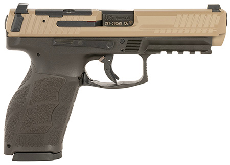 [642230271005] HK 81001197 VP9A1  Full Size Frame 9mm Luger 10+1 4.53" Barrel, Flat Dark Earth Steel Optic Ready/Serrated Slide, Brown Polymer Frame w/Picatinny Rail, Interchangeable Backstrap Grip, Ambidextrous