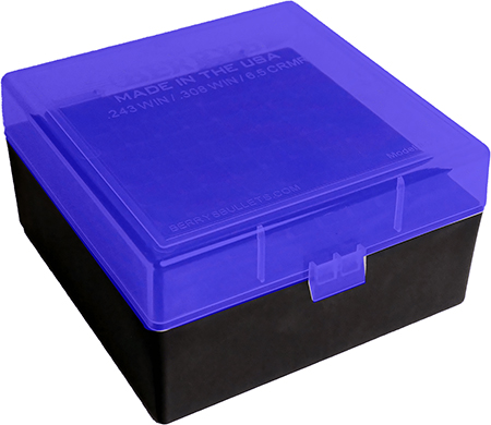 [711148851651] Berry's 87439 Ammo Box  Blue/Black Polypropylene 100rd