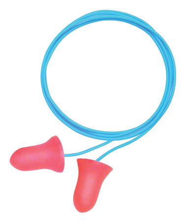 [033552011804] Howard Leight R01180 Corded Ear Plugs Super Leight Foam 33 dB Behind The Neck Red Adult 3 Pair