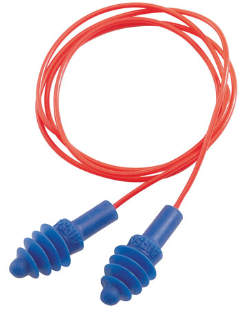 [033552015215] Howard Leight R01521 Corded Ear Plugs Air Soft Foam 27 dB Behind The Neck Blue Ear Buds with Orange Cord Adult 2 Pair