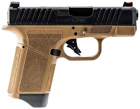 [643477868881] Gforce Arms GF932512FB Rapture  Sub-Compact Frame 9mm Luger 12+1 3.25" Black Steel Barrel, Black Steel Optic Cut/Serrated Slide, Flat Dark Earth Cerakote Polymer Frame, Shield RMSc/RMR Footprint