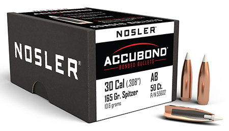 [054041556026] Nosler 55602 AccuBond  30Cal 165gr Spitzer Point 50/Box