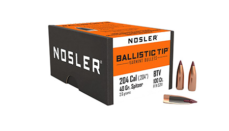 [054041521116] Nosler 52111 Ballistic Tip  204Ruger 40gr Spitzer 100/Box