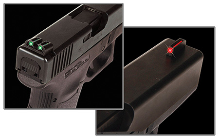 [788130080733] TruGlo TG131G1 Fiber-Optic  Red/Fiber Optic Front Sight-Green/Fiber Optic Rear Sight Glock 17/17L/19