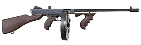 [602686212182] Auto-Ordnance T5P100D 1927A-1 Lightweight Deluxe .45 Cal 100+1 Fixed Walnut Wood Stock, Walnut Grip