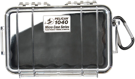 [019428083175] Pelican 1040025100 Micro Case  Black/Clear Polycarbonate 7.50" Long