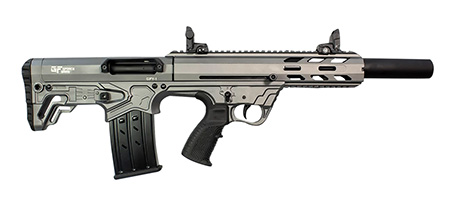 [643477862865] Gforce Arms GFY11220TG GFY-1 USA 12 Gauge Semi-Auto 3" 5+1 18.50" Black Threaded Barrel, Tactical Gray Cerakote Aluminum Receiver w/Picatinny Rail, Gray Bullpup Polymer Stock, Polymer Grip