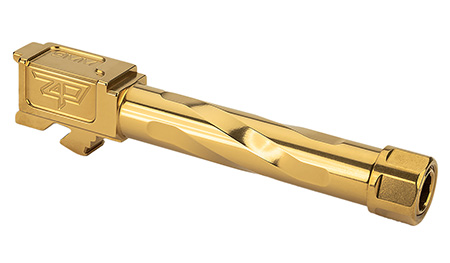 [658792270059] Zaffiri Precision ZP.19BTG 9mm Luger 4.50" Threaded Gold TiN Stainless Steel, Fits Glock 19