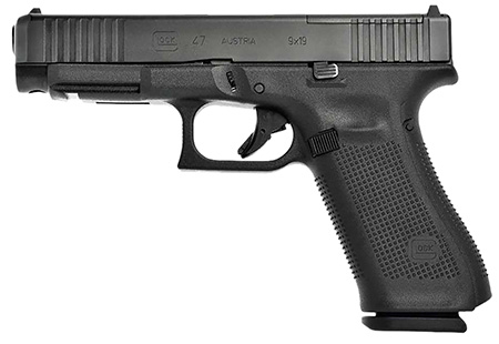 [764503054112] Glock PR47509MOS G47 Gen5 MOS Rebuilt Compact Frame 9mm Luger 17+1 4.49" Black GMB Barrel MOS Cut/Serrated Steel Slide Polymer Frame w/Picatinny Rail Ambidextrous