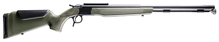 [043125120482] CVA PR2048NM Optima  50 Cal 26" Black Nitride Fluted Barrel, 0 MOA Picatinny Rail, Black Steel Receiver, Fixed OD Green Synthetic Stock