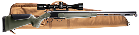 [043125220489] CVA PR2048NSCP Optima Scope Package 50 Cal 26" Black Nitride Fluted Barrel, Drilled  &  Tapped Steel Receiver, Fixed OD Green Synthetic Stock, Konus 3-9x40mm BDC Stock, Rifle Case, Aerolite Bullets